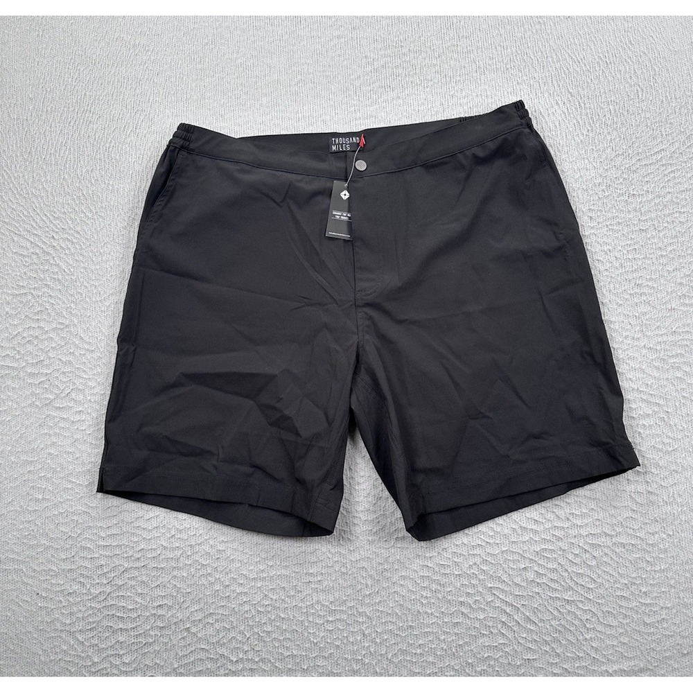 Thousand Miles Shorts Mens XXL Black Stretch Lightweight All Day Travel Golf NEW